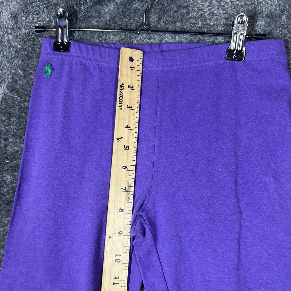 Ralph Lauren Leggings Girls 12-14 Purple Ankle Length Cotton Stretch Pony Logo